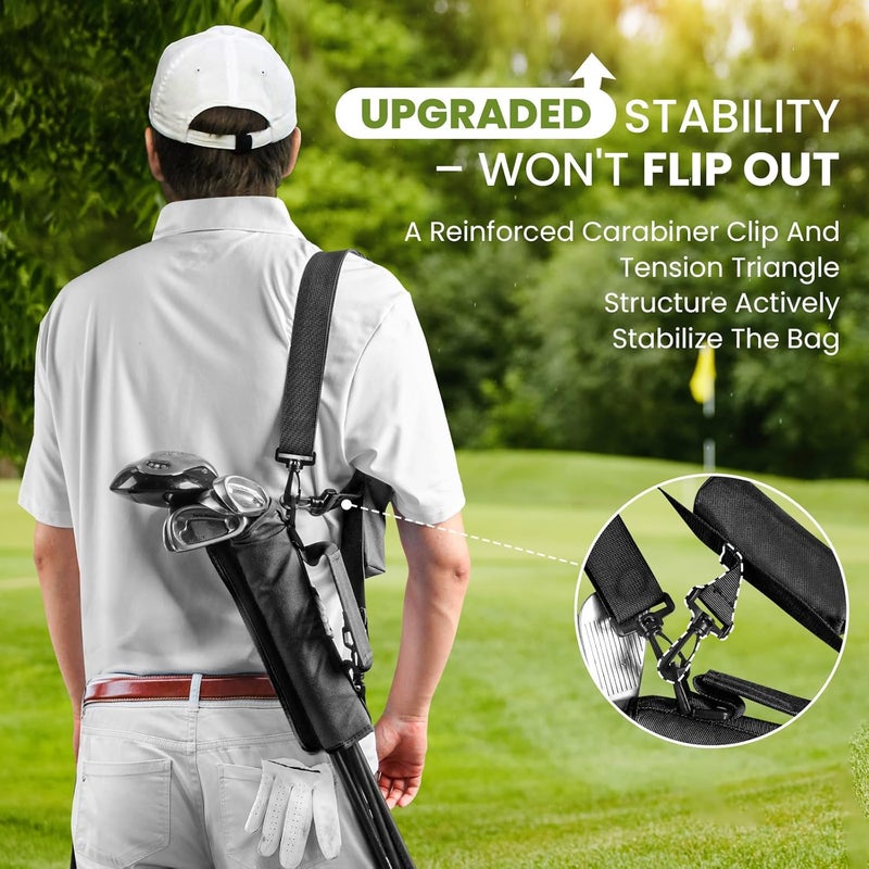 GKandi 3-7 Club Golf Bag Small Carry Prevent Flip Out with Ball Pouch, Mini Lightweight for Driving Range Carrier Course Training Case, Durable & Portable for Men Women Ladies Kids - Image 2